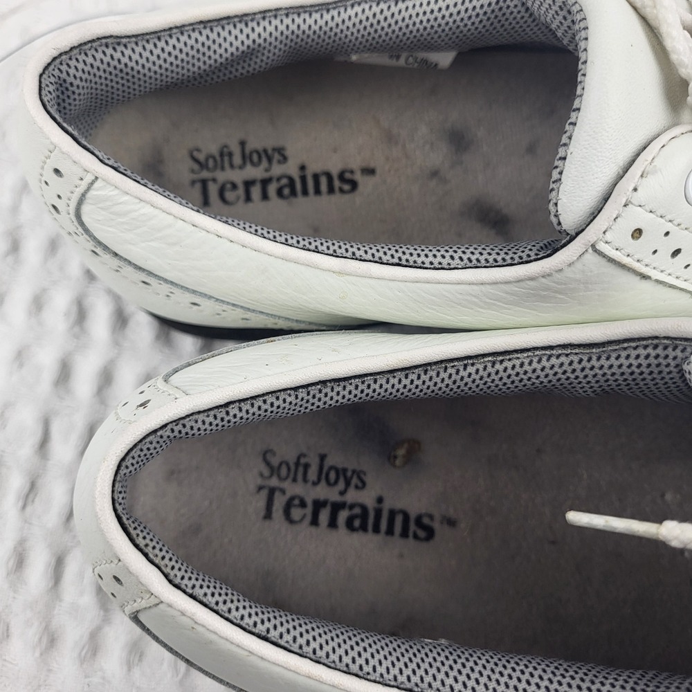 Footjoy Softjoys Terrains Wing Tip Golf Shoes Women's 9 White Lace Up Spiked - Picture 7 of 7